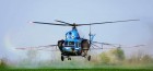 Вертолет для внесения корагена по кукурузе